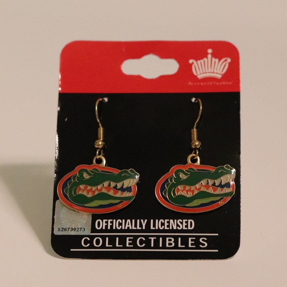 Florida Gators Gold Dangle Earrings - Aminco